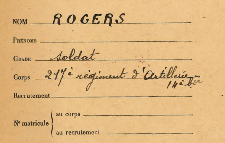 Enquête sur la mort du Soldat « ROGERS » du 217e Régiment d&rsquo;Artillerie